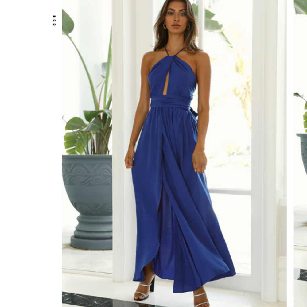 Hello Molly Gleaming Afternoon Maxi Dress in Royal Blue Size S NWT